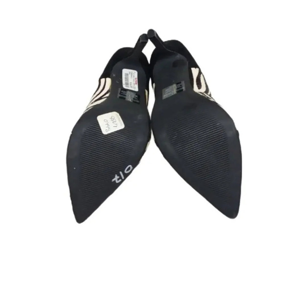 Express Zebra Point Toe Leather Heels - Picture 5 of 5